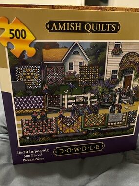 Amish Quilts 500-Piece Puzzle by DOWDLE - Colorful Quilt Art
